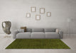 Machine Washable Oriental Green Modern Area Rugs in a Living Room,, wshabs2649grn