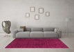 Machine Washable Oriental Pink Modern Rug in a Living Room, wshabs2649pnk
