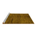 Sideview of Machine Washable Oriental Yellow Modern Rug, wshabs264yw