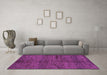 Machine Washable Oriental Purple Modern Area Rugs in a Living Room, wshabs264pur