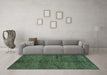 Machine Washable Oriental Turquoise Modern Area Rugs in a Living Room,, wshabs264turq