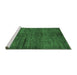 Sideview of Machine Washable Oriental Emerald Green Modern Area Rugs, wshabs264emgrn