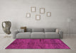 Machine Washable Oriental Pink Modern Rug in a Living Room, wshabs264pnk