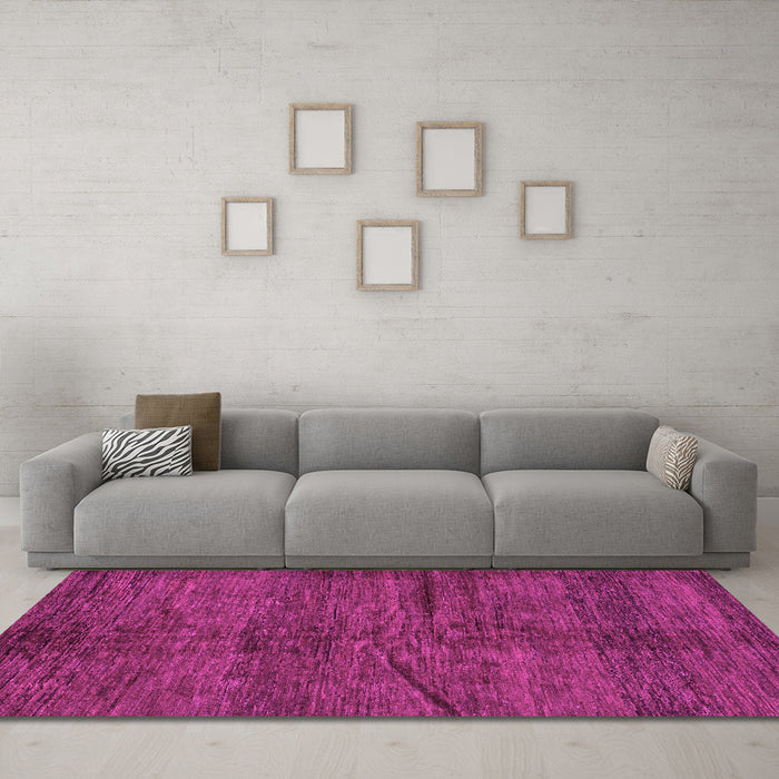 Machine Washable Oriental Pink Modern Rug in a Living Room, wshabs264pnk