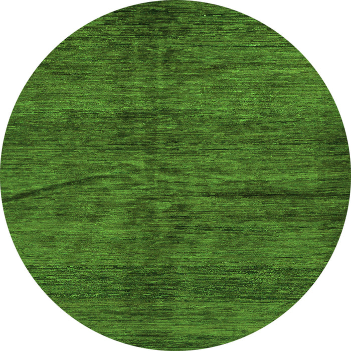Round Machine Washable Oriental Green Modern Area Rugs, wshabs264grn