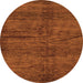 Round Oriental Orange Modern Rug, abs264org