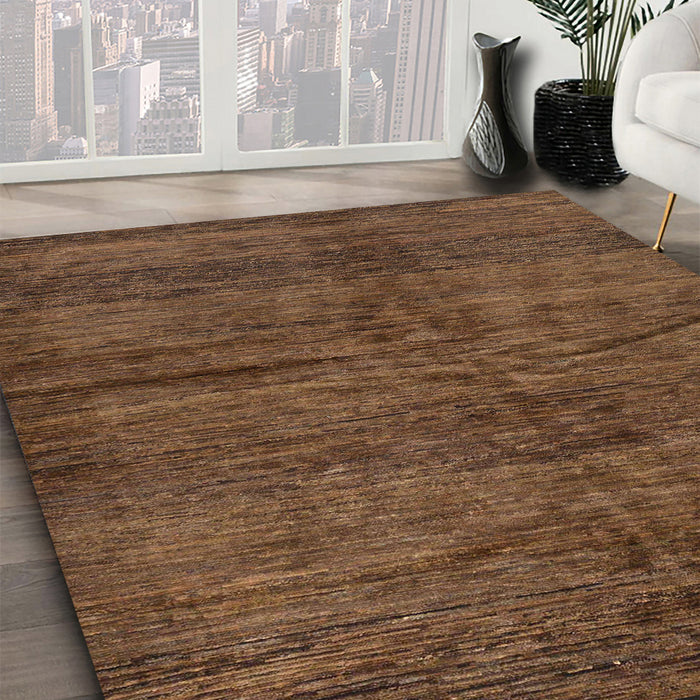 Abstract Red Brown Oriental Rug in Family Room, abs264