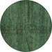 Round Oriental Turquoise Modern Rug, abs264turq