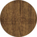 Round Oriental Brown Modern Rug, abs264brn