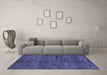 Machine Washable Oriental Blue Modern Rug in a Living Room, wshabs264blu