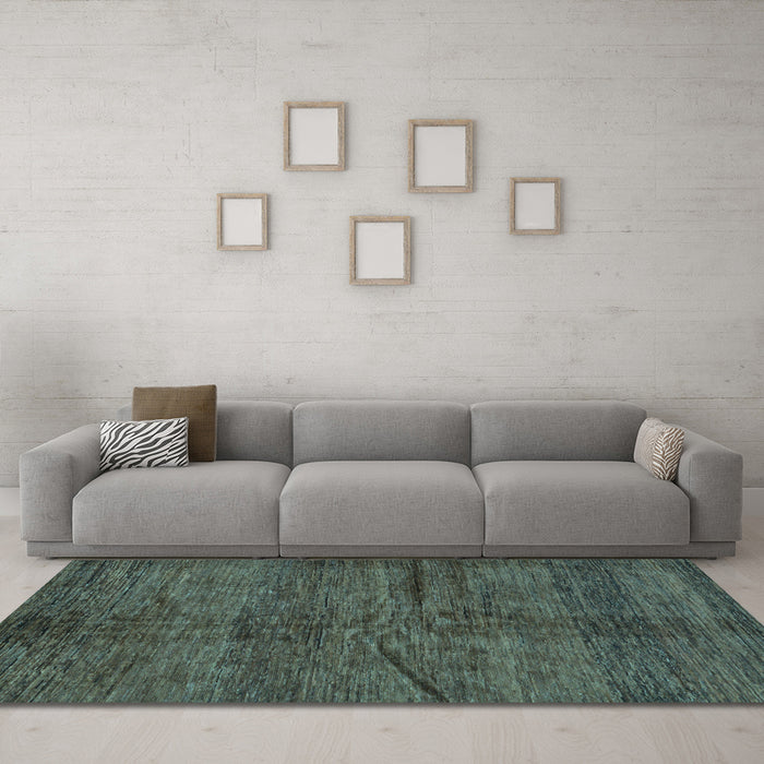 Machine Washable Oriental Light Blue Modern Rug in a Living Room, wshabs264lblu