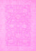 Machine Washable Oriental Pink Modern Rug, wshabs2650pnk