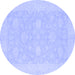 Round Oriental Blue Modern Rug, abs2650blu