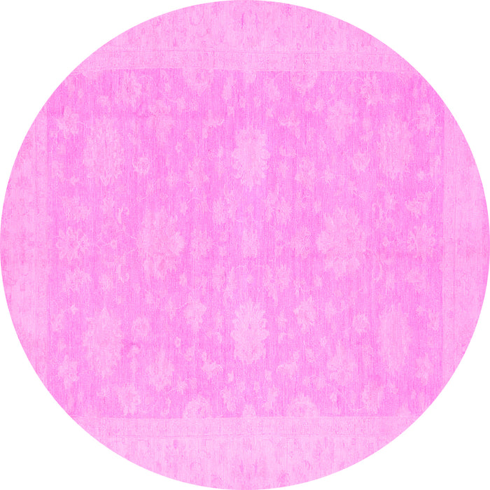 Round Oriental Pink Modern Rug, abs2650pnk