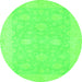 Round Oriental Green Modern Rug, abs2650grn