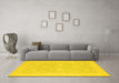 Machine Washable Oriental Yellow Modern Rug in a Living Room, wshabs2650yw