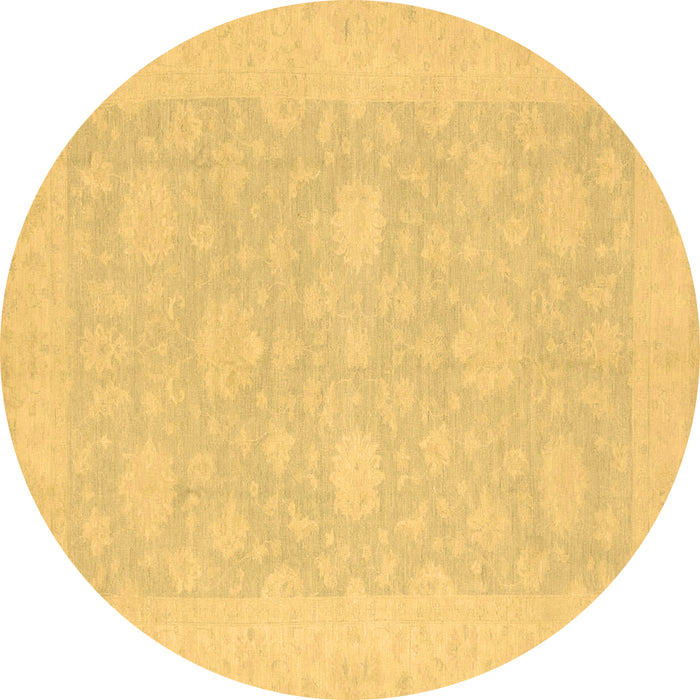 Round Oriental Brown Modern Rug, abs2650brn