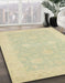 Machine Washable Abstract Brown Gold Rug in a Family Room, wshabs2650