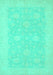 Machine Washable Oriental Turquoise Modern Area Rugs, wshabs2650turq