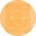 Round Oriental Orange Modern Rug, abs2650org