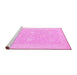 Sideview of Machine Washable Oriental Pink Modern Rug, wshabs2650pnk