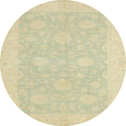 Round Abstract Brown Gold Oriental Rug, abs2650