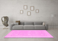 Machine Washable Oriental Pink Modern Rug, wshabs2650pnk