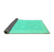 Sideview of Oriental Turquoise Modern Rug, abs2650turq