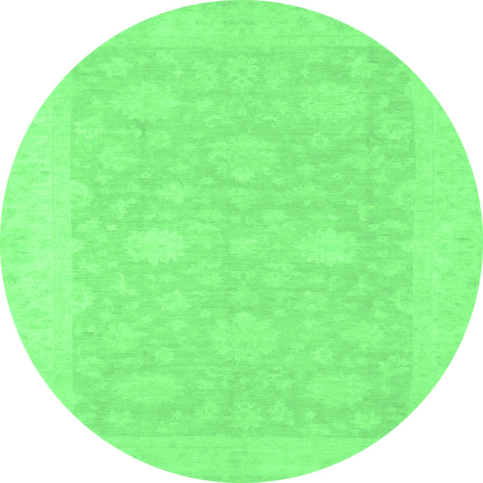 Round Oriental Emerald Green Modern Rug, abs2650emgrn