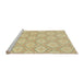 Sideview of Machine Washable Abstract Brown Gold Rug, wshabs2651