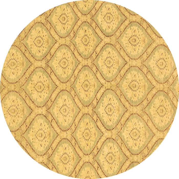Round Machine Washable Oriental Brown Modern Rug, wshabs2651brn