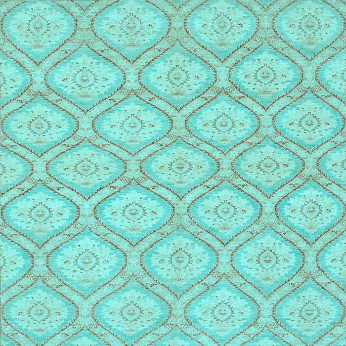 Square Machine Washable Oriental Light Blue Modern Rug, wshabs2651lblu