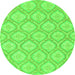 Round Oriental Green Modern Rug, abs2651grn