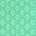 Square Oriental Turquoise Modern Rug, abs2651turq