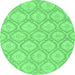 Round Oriental Emerald Green Modern Rug, abs2651emgrn