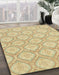 Abstract Brown Gold Oriental Rug in Family Room, abs2651