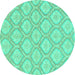 Round Oriental Turquoise Modern Rug, abs2651turq