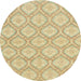 Round Abstract Brown Gold Oriental Rug, abs2651