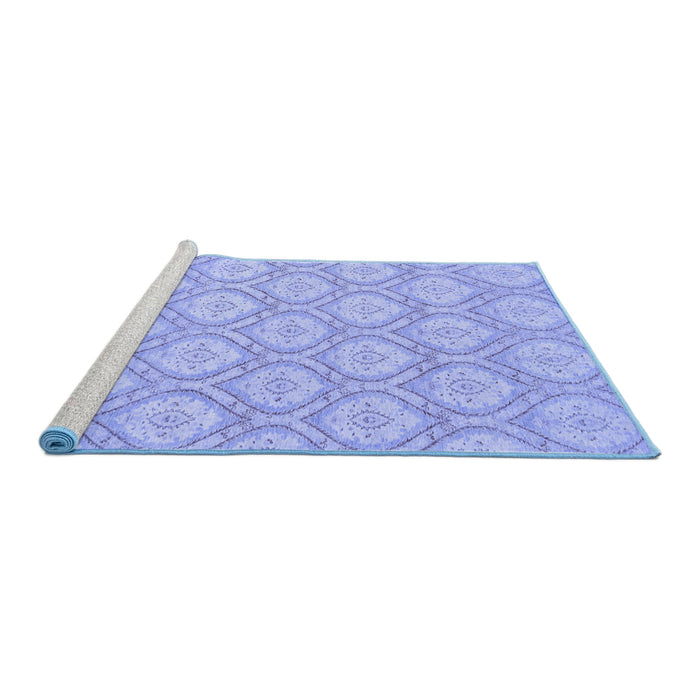 Sideview of Machine Washable Oriental Blue Modern Rug, wshabs2651blu