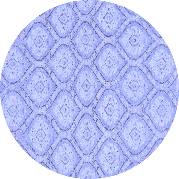 Round Oriental Blue Modern Rug, abs2651blu