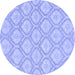 Round Oriental Blue Modern Rug, abs2651blu