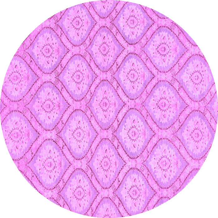 Round Machine Washable Oriental Purple Modern Area Rugs, wshabs2651pur