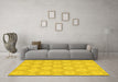 Machine Washable Oriental Yellow Modern Rug in a Living Room, wshabs2651yw