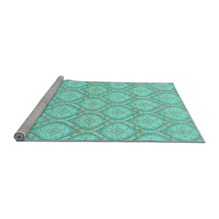 Sideview of Machine Washable Oriental Light Blue Modern Rug, wshabs2651lblu