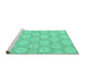 Sideview of Machine Washable Oriental Turquoise Modern Area Rugs, wshabs2651turq