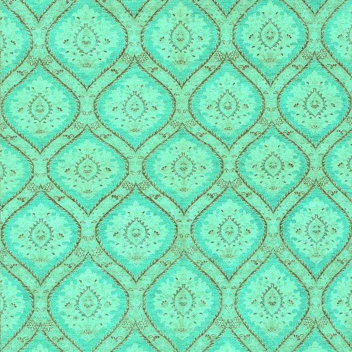 Machine Washable Oriental Turquoise Modern Area Rugs, wshabs2651turq