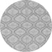 Round Machine Washable Oriental Gray Modern Rug, wshabs2651gry