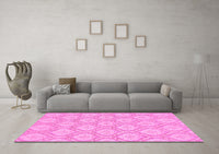 Machine Washable Oriental Pink Modern Rug, wshabs2651pnk