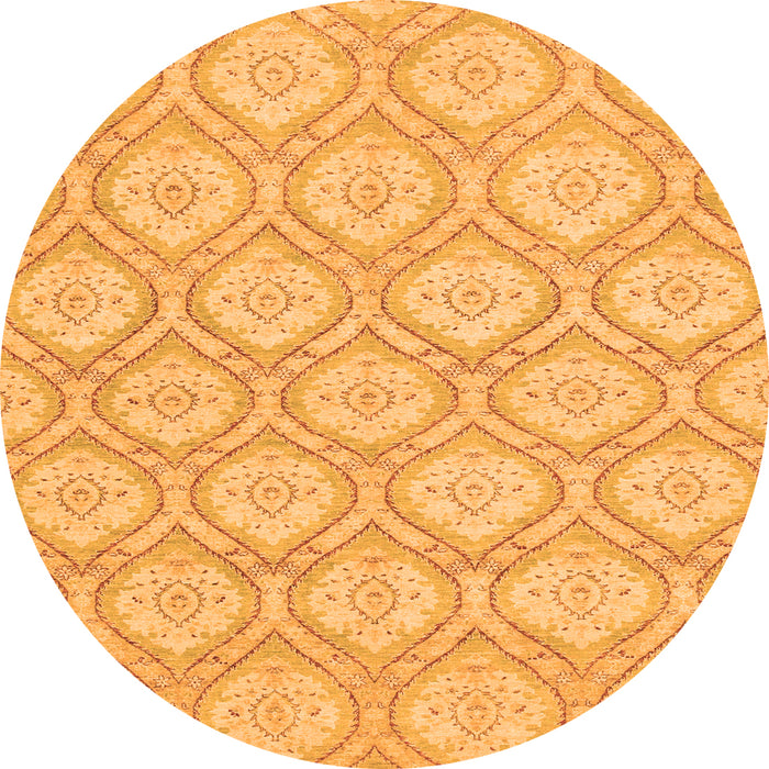 Round Oriental Orange Modern Rug, abs2651org