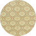 Round Machine Washable Abstract Brown Gold Rug, wshabs2651